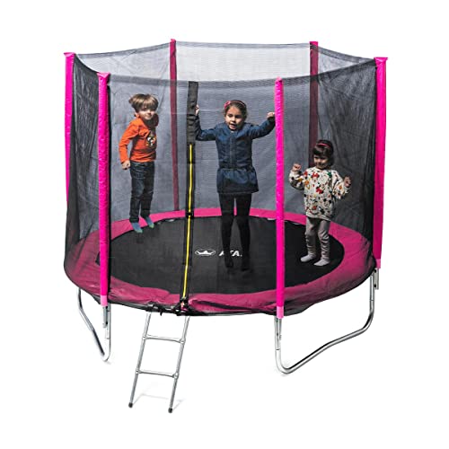 Cama elástica infantil trampolim de tamanho grande para meninos e meninas, com rede de segurança, ideal para exteriores, disponível em 2 dimensões de 250 cm e 305 cm de diâmetro