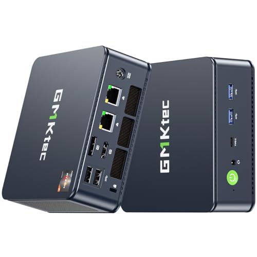 GMKtec Nucbox M5 Plus Mini PC Gaming Mini computador AMD Ryzen 7 5825U com 32 GB (2 x 16 GB) DDR4, SSD PCIe 3.0 de 512 GB, micro PC com LAN dupla 2,5 G e ecrã triplo - preto
