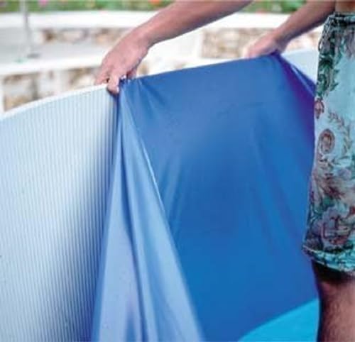 Gre SP4550F Liner para piscina redonda elevada, sistema overlap, azul, medidas 460 x 120 cm