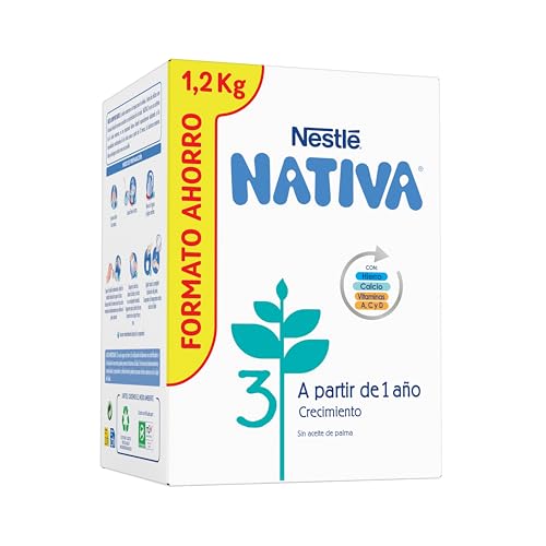 Nestlé Nativa 3 leite de crescimento em pó para bebés a partir dos 12 meses, estojo de 1200 g
