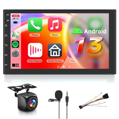8 núcleos de 4 + 64 G: Hodozzy Carplay Android rádio carro 2 DIN com GPS de 7 polegadas, ecrã IPS, autorrádio Bluetooth com Android auto/DSP/WiFi/RDS/FM/USB+câmara de visão traseira