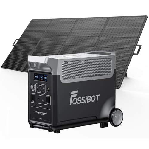 FOSSiBOT F3600 Pro Estação de energia portátil com painel solar 420 W, bateria LiFePO4 de 3840 Wh, expansível até 11,52 kwh, saída CA de 3600 W, gerador solar portátil de campismo, campismo