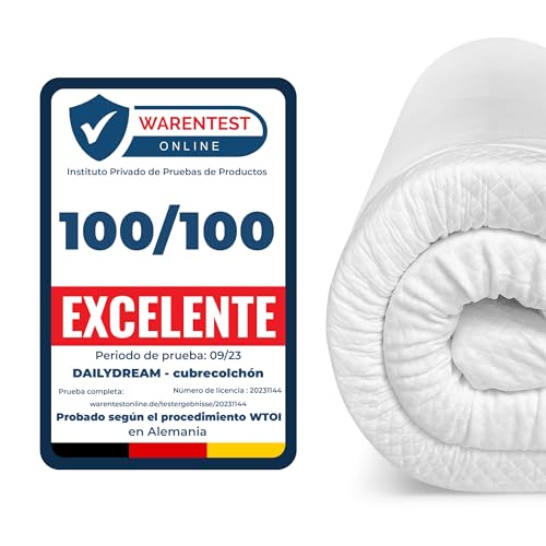 Dailydream Sobrecolchão viscoelástico modelo M com efeito espuma viscoelástica, 80 x 190 x 5 cm, edição padrão
