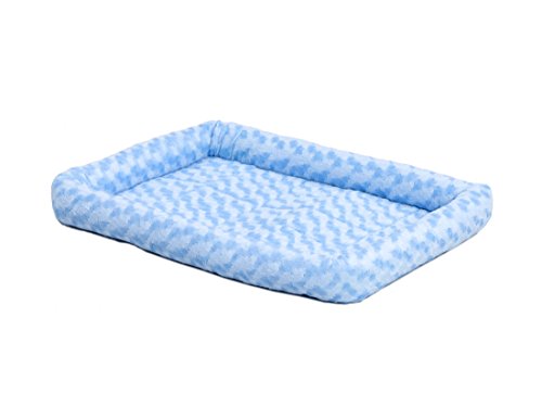 Midwest Homes for Pets Modelo 40236-PB Cama para cães com cabeça, comprimento de 91,44 cm, cama para cães e gatos com cabeça confortável, adequada para cães de raças médias, cor azul