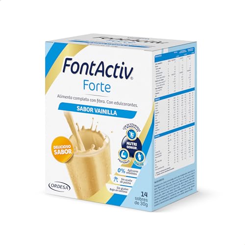 FontActiv Forte baunilha | 14 envelopes | suplemento nutricional com fibra para adultos - 0% açúcares adicionados
