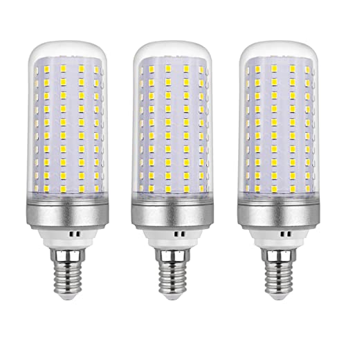 SCNNC Lâmpadas LED milho E14 20W, CA175-265 V, 2200 lm branco frio 6000 K, não regulável, 200 W lâmpada halogénea equivalente, lâmpada LED para lustres, luzes de teto, embalagem de 3