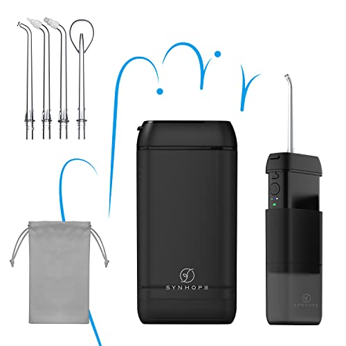 Flosser de água [mini portátil sem fio] irrigador oral limpeza de dentes de água, tanque de água telescópico, 3 modos e IPX7 impermeável, fio dental de água para casa e viagens para dentes