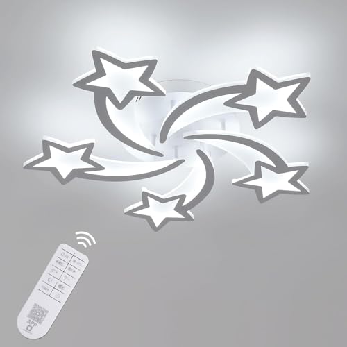 Goeco Candeeiro LED de teto regulável, 50 W 6200 LM Plafon LED teto branco com controlo remoto/APP para sala de estar quarto infantil, 3000 K - 6500 K, dia 65 cm