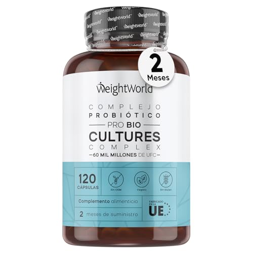 Prebióticos e probióticos intestinais com 20 cepas bacterianas, 120 cápsulas, 60 mil milhões de UFC para a flora intestinal e equilíbrio interno, adequado para veganos, sem lactose e sem OGM