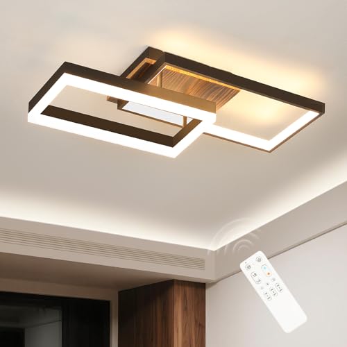 OTREN Candeeiro de teto moderno, 42 W 4200 LM Plafon LED teto regulável com controlo remoto, luz de teto para sala de estar quarto, cozinha, sala de jantar, corredor, 3000 K - 6500 K, 66 x 28 x 11 cm