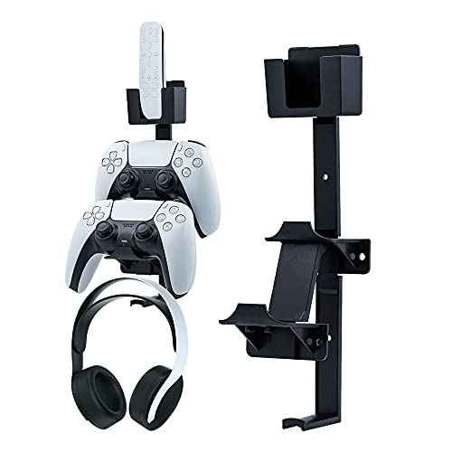 Mcbazel Suporte de parede para controlador de jogo duplo, suporte de suspensão de montagem na parede para controlador universal e auriculares para PS5 / PS4 / Xbox One/NS Switch