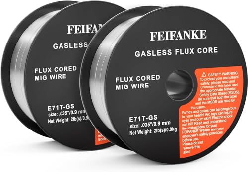 FEIFANKE Fio de soldagem sem gás 0,9 mm 2 kg E71T-GS fio soldadura máquina de solda, rolo de fio D100 2 peças