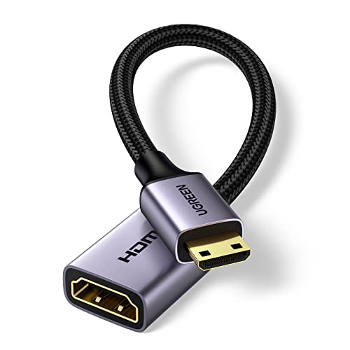 UGREEN Adaptador mini HDMI para HDMI 4K 60Hz cabo curto 25 cm suporte 3D Dolby Vision HDCP 2.2 compatível com Raspberry Pi Zero câmara PC portátil