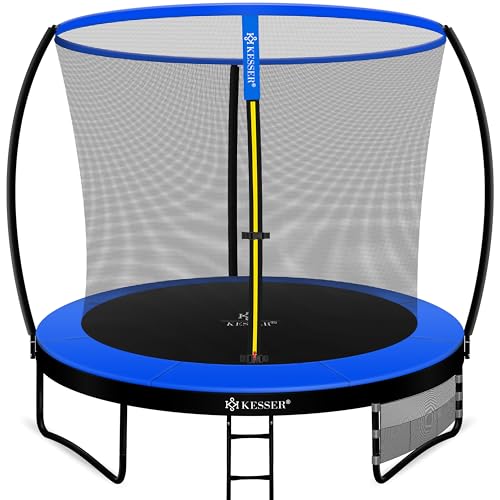 KESSER® Rede de segurança de substituição para trampolim, rede de proteção para trampolim, resistente a raios UV, Ø 244, 305, 366, 427 cm, porta de entrada com fecho de correr