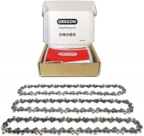 Oregon Conjunto de 3 correntes de serra de 3/8" LP para espadas de 40 cm - 57 ligações, 1,3 mm - corrente de baixo retrocesso compatível com Titan, Gardenline, Black & Decker e muito mais