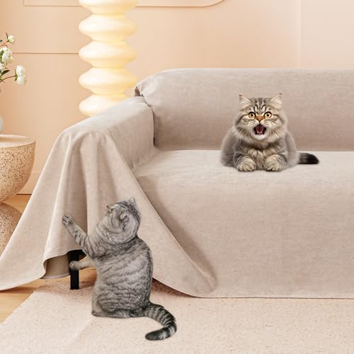 Loiion Protetor para sofá para gatos, capa para sofá de 2 lugares, capa impermeável para sofá, raspador de gatos, sofá, protetor de sofá para gatos, riscos e cães de estimação, antiderrapante,