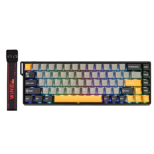 EPOMAKER Sala de aula WIN68 HE teclado magnético com ação ajustável e efeito Hall com latência de 0,3 ms, teclado compacto de cablagem de 65%, taxa de teste de 8000 Hz, Hot-Swap, para win, cinzento