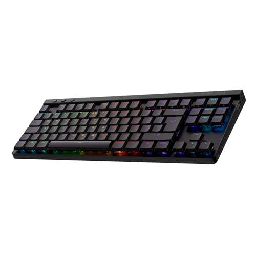 Logitech G G515 LIGHTSPEED TKL teclado para gaming sem fio, RGB LIGHTSYNC, design fino sem teclado numérico, teclas PBT, interruptores mecânicos táteis, QWERTY espanhol - preto