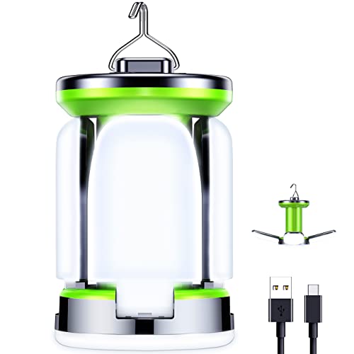 Blukar Candeeiro de campismo, lanterna de campismo LED recarregável - 7 modos de iluminação e 60 LED super brilhante mais de 10 horas de duração da bateria para emergência, pesca, etc