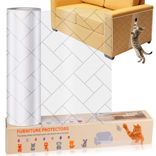 Protetor sofá gatos riscos 30 cm * 5 m adesivo protetor de móveis gatos mate anti-riscos sofá protetor de sofá anti-gato para porta, parede, armário (design de estrutura)