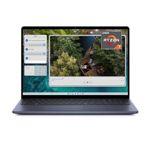 Dell Inspiron 16 5645 Computador portátil de 16" 16:10 FHD+, AMD Ryzen 7 8840U, 16 GB RAM, 1TB SSD, AMD Radeon Graphics, Windows 11 Home, teclado retroiluminado QWERTY espanhol, azul meia-noite