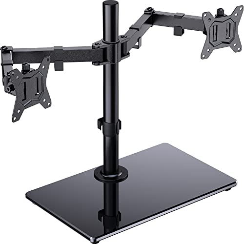 ErGear Suporte duplo para monitor para telas de 13" - 32" com base larga construção sólida monitor de braço duplo movimento suave inclinação ± 45 ° rotativo 180 ° rotação 360 ° peso máximo. 8 kg