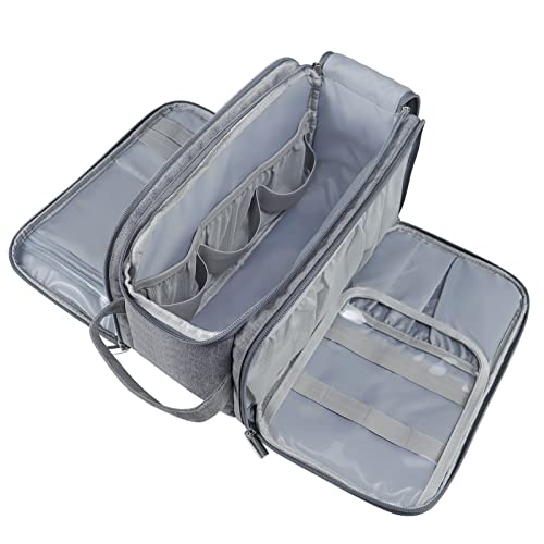 Gloppie Neceser viagem impermeável saco de higiene organizador de maquilhagem kit Dopp para homem mulher, cinzento, Sacos de higiene pessoal