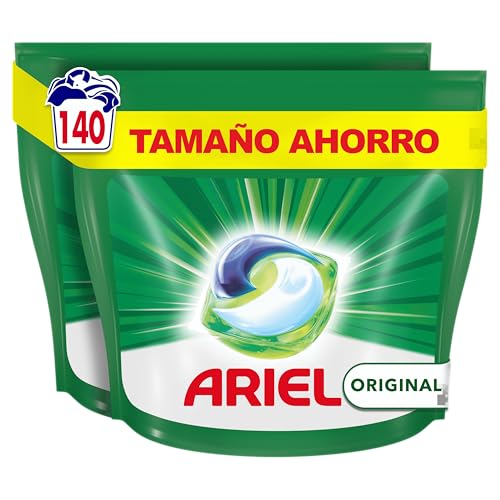 Ariel Tudo em 1 PODS, detergente líquido para máquina de lavar 140 cápsulas original lavados, 5 ações, a embalagem pode variar