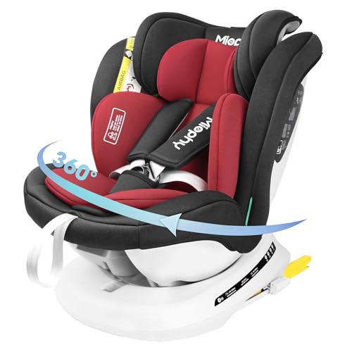 Miophy I-size Cadeira de carro Isofix giratória 360° grupo 0+/1/2/3, 0-12 anos, 40-150 cm (vinho i-Size)