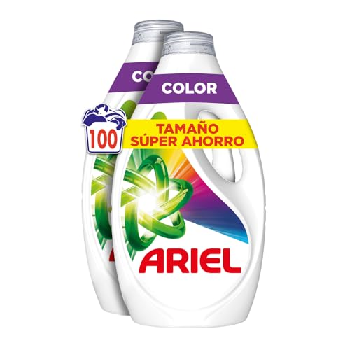 Ariel Detergente máquina de lavar líquido 100 lavagens, cor, sabão extra cuidados com a cor, limpeza melhorada com a tecnologia de limpeza em ciclos frios