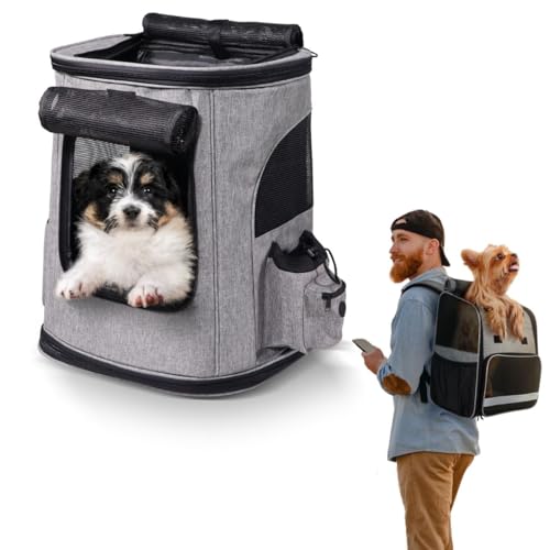 Mobiclinic® Pets, mochila para animais de estimação. Thor, dobrável, janela de malha, bolsos acessórios, vários acessos, alça dupla, ajustável, 30 x 25 x 40 cm, transporte gatos e cães