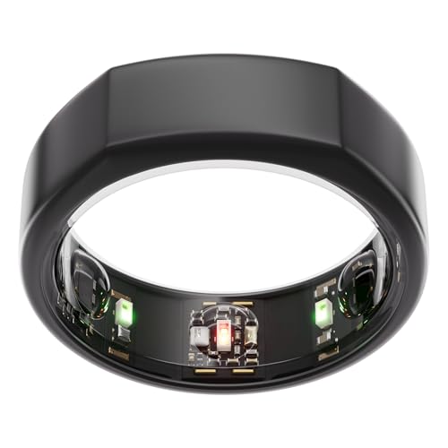 Oura Gen3 Heritage Smart Ring - anel inteligente (tamanho 6, sigiloso) | sonho, frequência cardíaca e rastreamento de fitness - vida útil da bateria até 7 dias - compatível com iOS/Android -