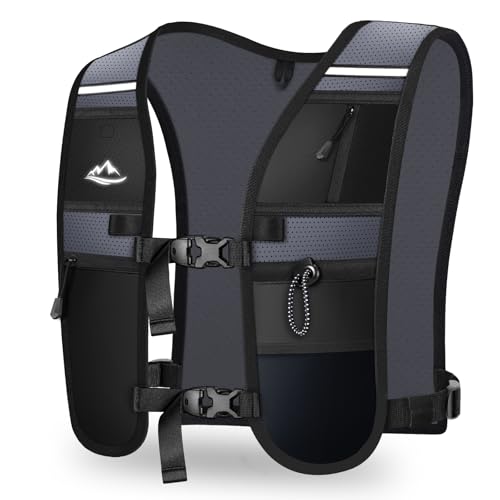 Rolgno Colete de corrida, colete de hidratação Trail Running leve e respirável com 2 l grande compartimento, mochila de hidratação refletor para homem e mulher, corrida, caminhadas, ciclismo,