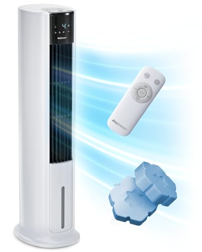 Pro Breeze OmniAir Climatizador a vapor, portátil 3 em 1-7L, 3 modos, 7 velocidades, ecrã digital, controlo remoto, temporizador de 10H e oscilação, refrigerador de ar evaporativo, branco