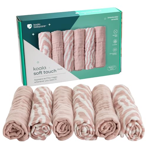 KOALA BABYCARE - Muselinas bebé algodão 30 x 30 - pacote com 6 unidades - muselinas de algodão para bebés recém-nascidos