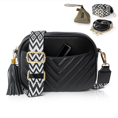 Wuciray Bolsa de tiracolo mulher preta más senhora couro PU com correia larga crossbody bag malas mulher mala de tiracolo para mulher mala preta mulher malas tiracolo mulher, Preto