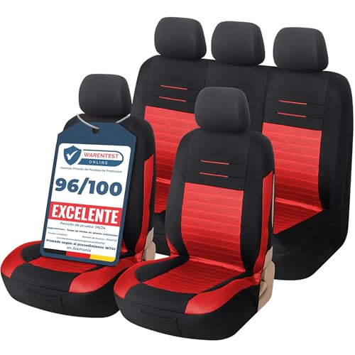 Upgrade4cars Capas de assento de carro universais preto vermelho | cobertura universal | protetor de assento dianteiro para a frente e traseira | acessórios interior decoração