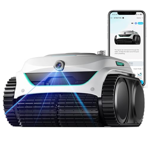 WYBOT C2 Vision AI robô de piscina sem cabo com câmara e bateria, robô piscina limpa-fundos e paredes, filtração de duas camadas, motor sem escovas, sucção poderosa, durante 180 minutos, até 180