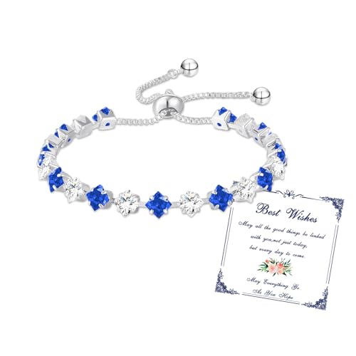 Esmoly Pulseira mulher pedras naturais pulseira pulseira prata com 5A zircões e 12 pedras naturais ajustáveis presentes originais para mulher menina