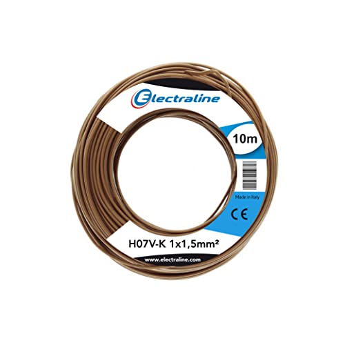 Electraline 15081, Cabo N07V-K, secção 1 x 1,5 mm, 10 m, castanho