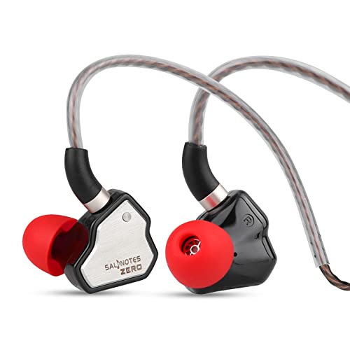 Linsoul 7 Hz Salnotes Zero HiFi 10 mm microfone intraural com controlador dinâmico IEM com diafragma composto, placa frontal de aço inoxidável, cabo OFC de 2 pinos