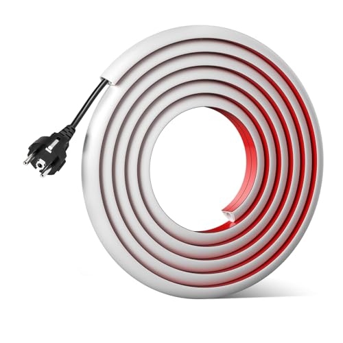 LCUHAVA Caletas para cabos adesivos de 3 m, mini calha cabos de parede auto-adesivo, branco calha, cabos de chão, passador de cabos autocolante flexível, semicircular adequado para paredes, TV, tetos