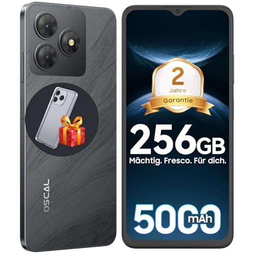 OSCAL 2025 Flat 2 telemóvel Android 14 12GB+256GB/2TB TF Octa-Core, 6,56" HD + 90Hz Smartphone, bateria 5000 mAh, câmara 13 MP+8 MP, gémeos AI, 4G Dual SIM/Face ID/OTG. /GPS/N. Preto