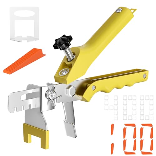 Maxentico Cunhas niveladoras de chão de 2 mm, 1 sistema de nivelamento de azulejos azulejos, 400 linguetas 100 unhas reutilizáveis, niveladores, espaçadores para construção de paredes, pisos