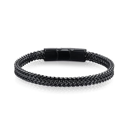 LUCKY2+7 Pulseira homem - corrente cúbica fivela magnética de aço inoxidável