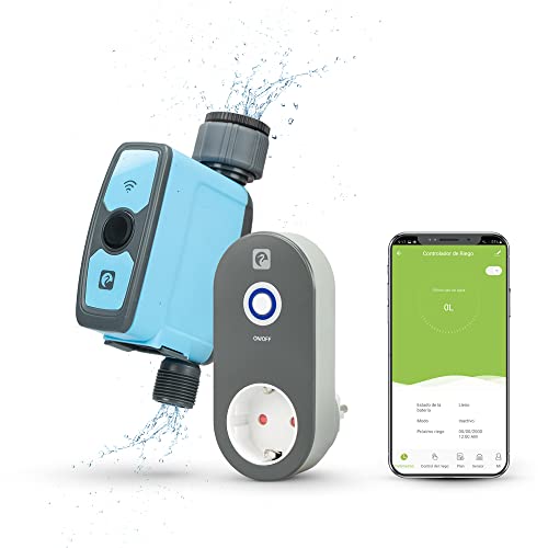 Garza Smart - Programador de rega automático Wifi com tomada hub para jardim, relva, temporizador inteligente e sistema de rega automático por gotejamento, atraso de chuva para exterior, interior