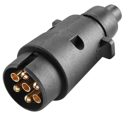 AGRISHOP Tomada de reboque 7 pinos macho 12 v tomada conector para reboque cavana cavilha reboque 7 polos