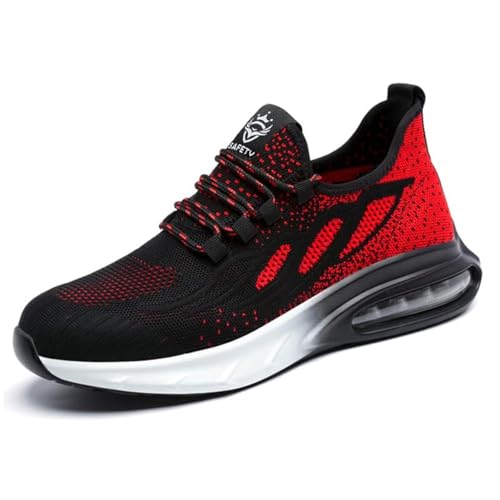 HYCOPROT Zapatos de Seguridad para Hombres y Mujeres Zapatillas con Punta de Acero Antideslizante Calzado de Seguridad Ligeros y Transpirables Zapatos de Trabajo