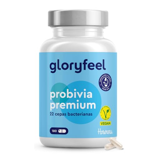 Premium probióticos e prebióticos intestinais, marca HOWARU® máxima qualidade, 180 cápsulas com revestimento entérico, 22 cepas (Lactobacillus, Bifidobacterium), 10 bilhões de UFC