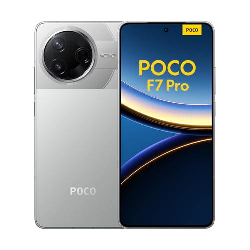 XIAOMI POCO F7 Pro Smartphone de 12 + 256 GB, câmara dupla de 50 MP com OIS, ecrã de 6,67" 2K Flow AMOLED 120 Hz, Snapdragon 8 Gen 3, Hypercharge 90W, carregador não incluído, prata (versão ES)